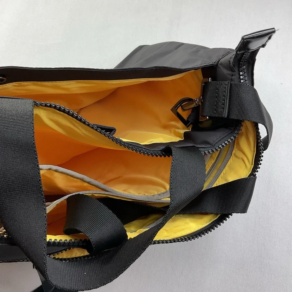 KNOMO Hanover Laptop Bag Briefcase Black Silver Nylon RFID Water Resist.